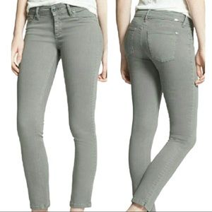 Lk NEW DL1961 Angel Mid Rise Skinny Ankle Jeans Ellington Green Grey pants 24